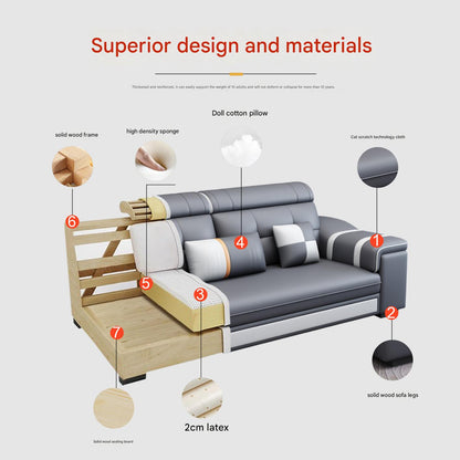 Modern Multifunctional U-Shaped Leather Sofa Set