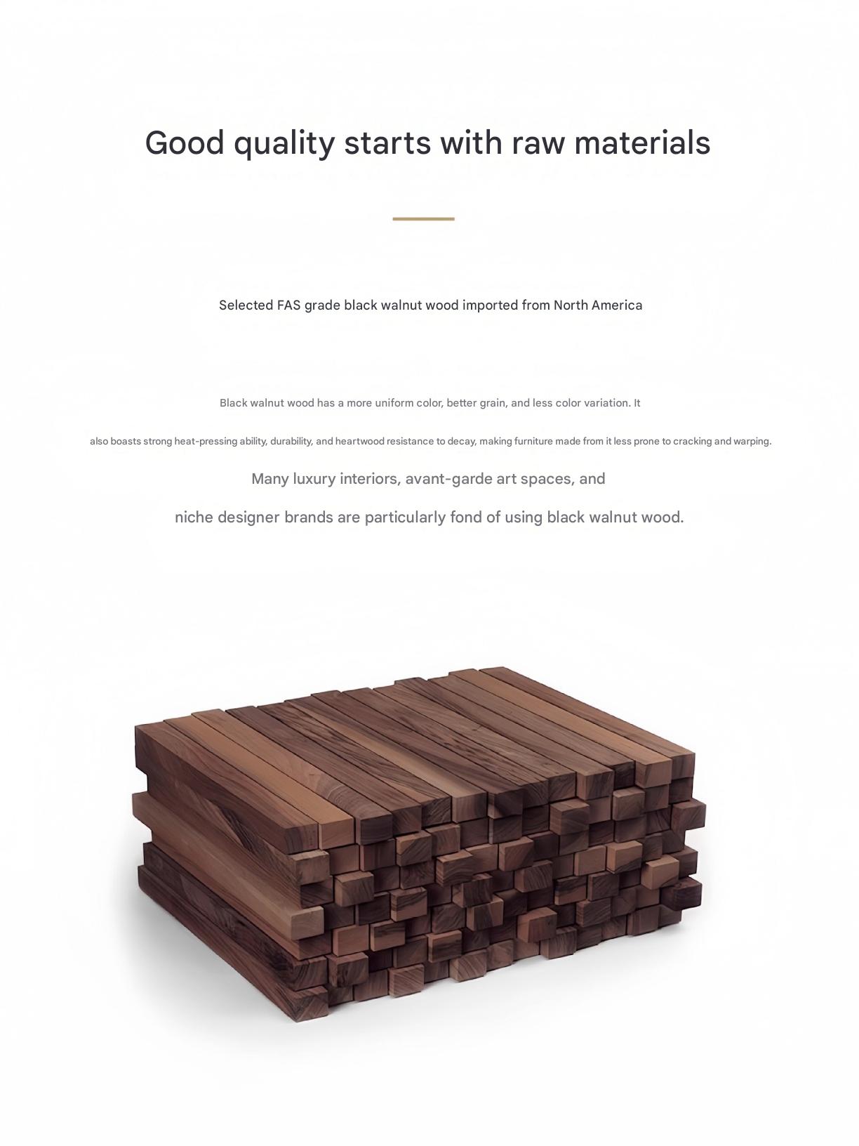Luxury Walnut Wooden Sofa Set with Built-In Side Storage