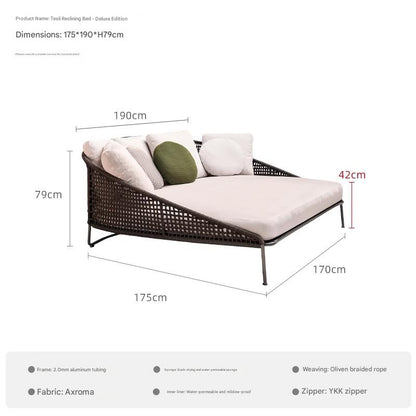 Luxury Outdoor Rattan Daybed with Cushions