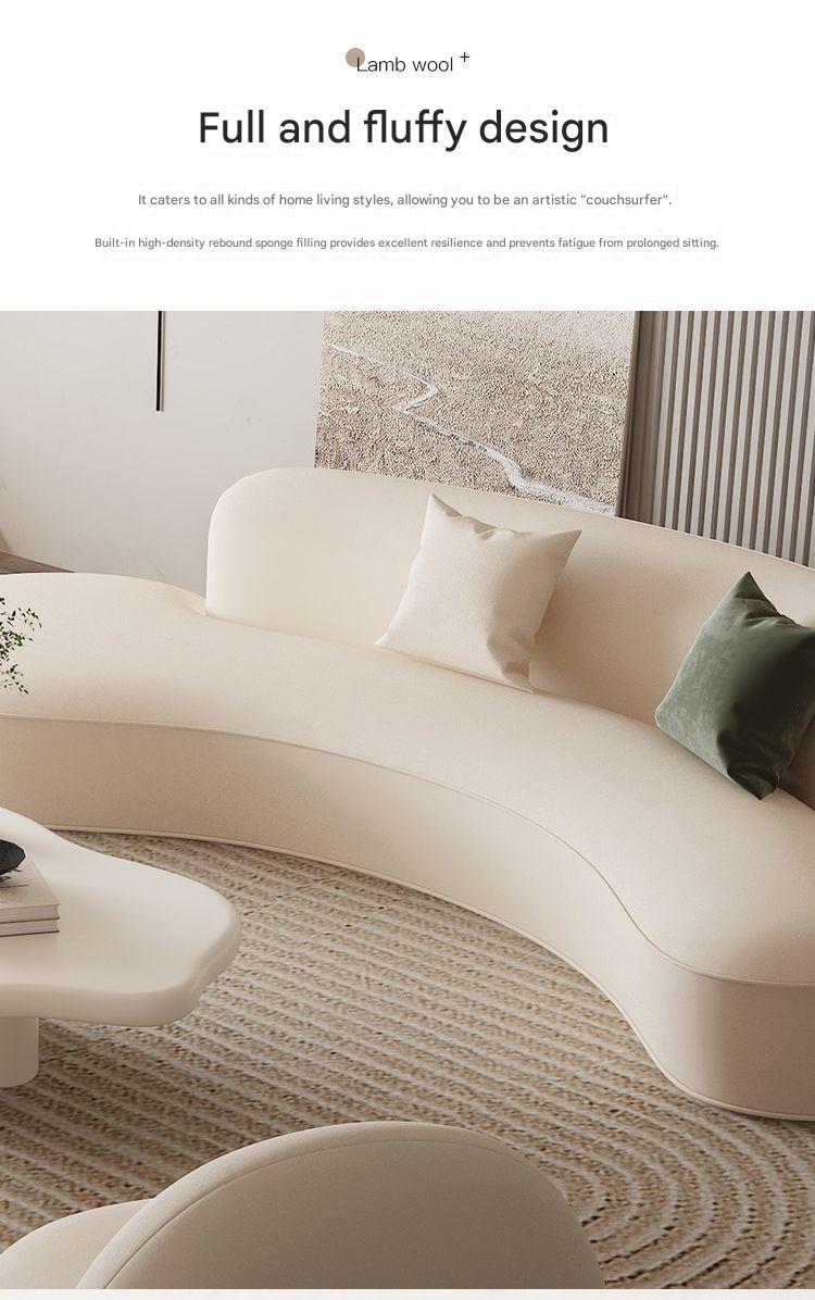 Modern Curved Cloud Sofa Set With Chair And Coffee Table
