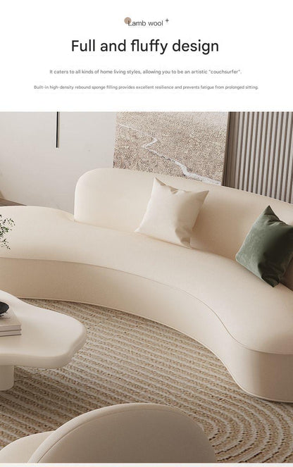 Modern Curved Cloud Sofa Set With Chair And Coffee Table