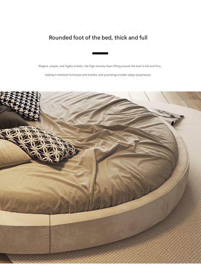 Italian Luxury Fabric Round Bed