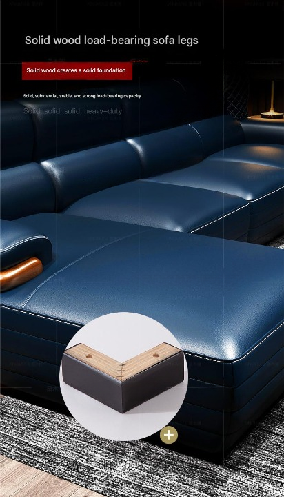 Luxury L-Shaped Leather Sofa Set with Ottoman