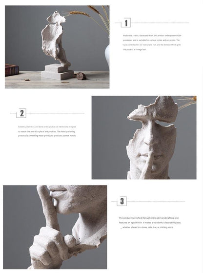 Modern Abstract Face Sculpture Resin Ornament