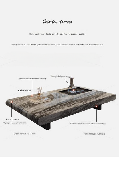 Italian Luxury Rectangular Marble Coffee Table