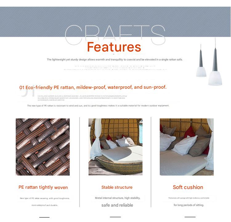 Luxury Outdoor Rattan Daybed Pod with Canopy