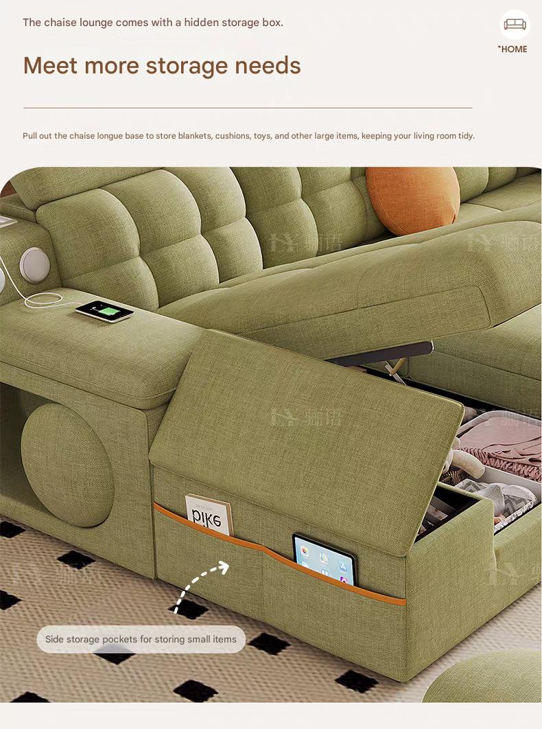 Luxury Chenille Cotton Linen Folding Sofa Bed