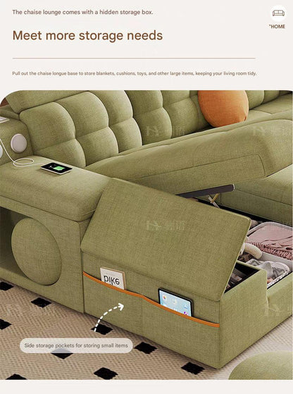 Luxury Chenille Cotton Linen Folding Sofa Bed