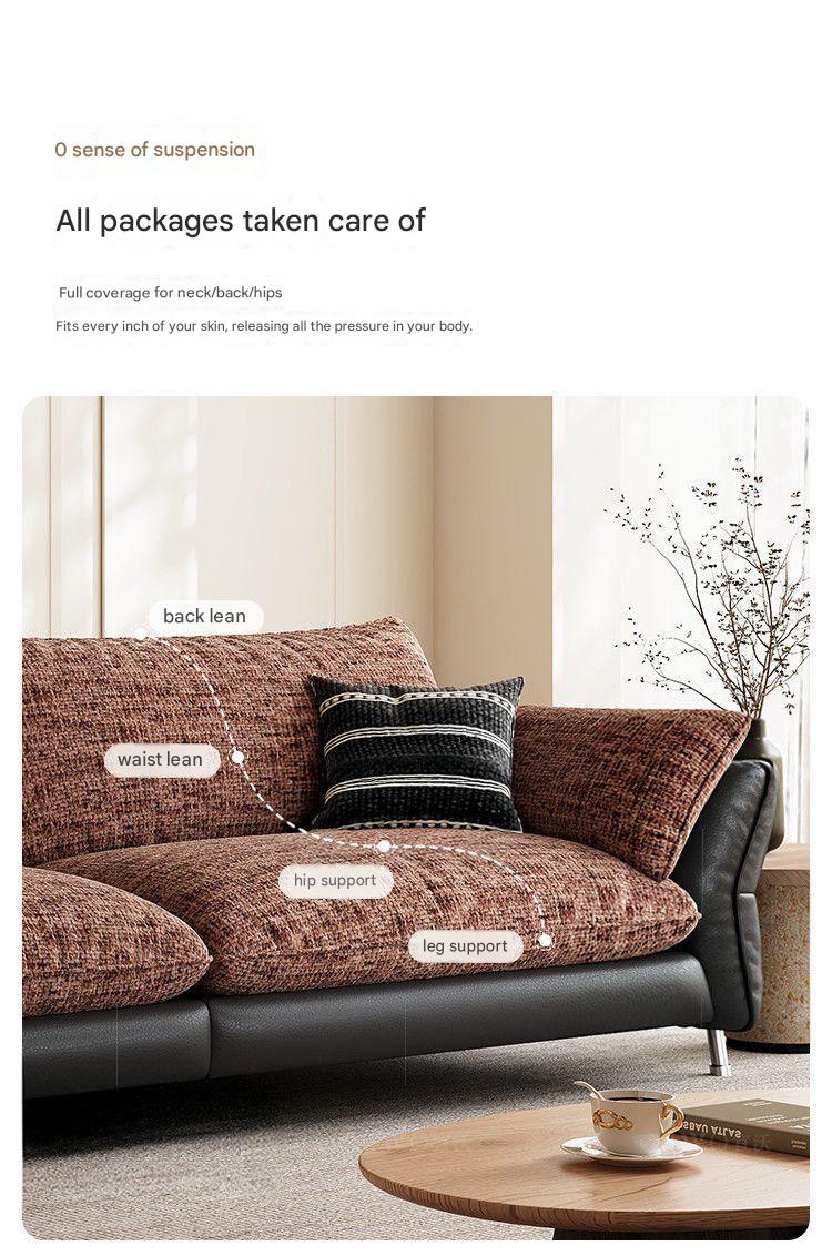 Modern Extra Large Fabric Sofa with Goose Down Cushions
