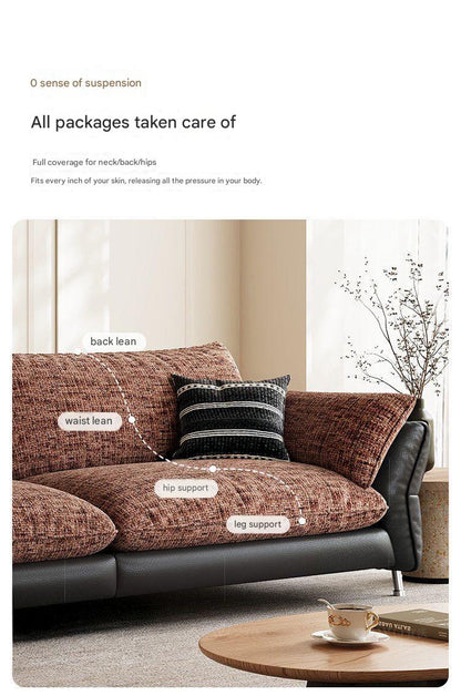 Modern Extra Large Fabric Sofa with Goose Down Cushions