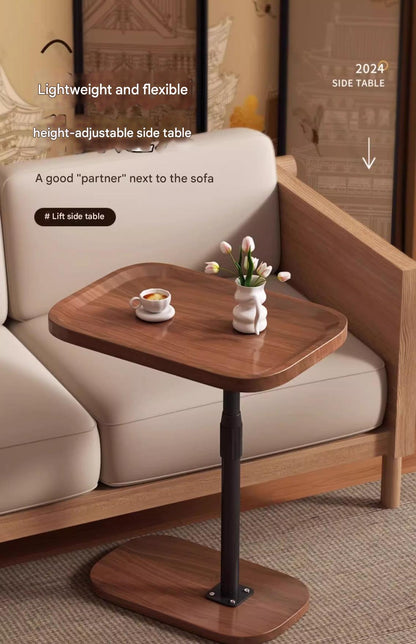 Luxury Adjustable Sofa Side Table with Wooden Top