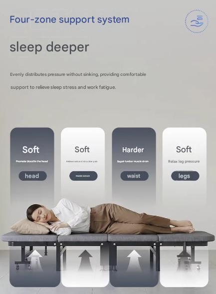 Foldable Office Nap Bed with Adjustable Backrest