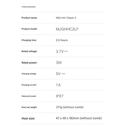 Xiaomi Hair Clipper 2 Electric Shaver Trimmer Set