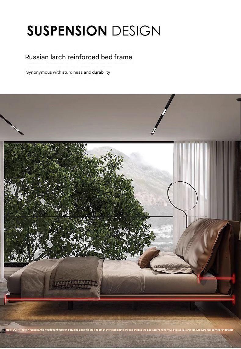 Italian Light Luxury Double Leather Bed