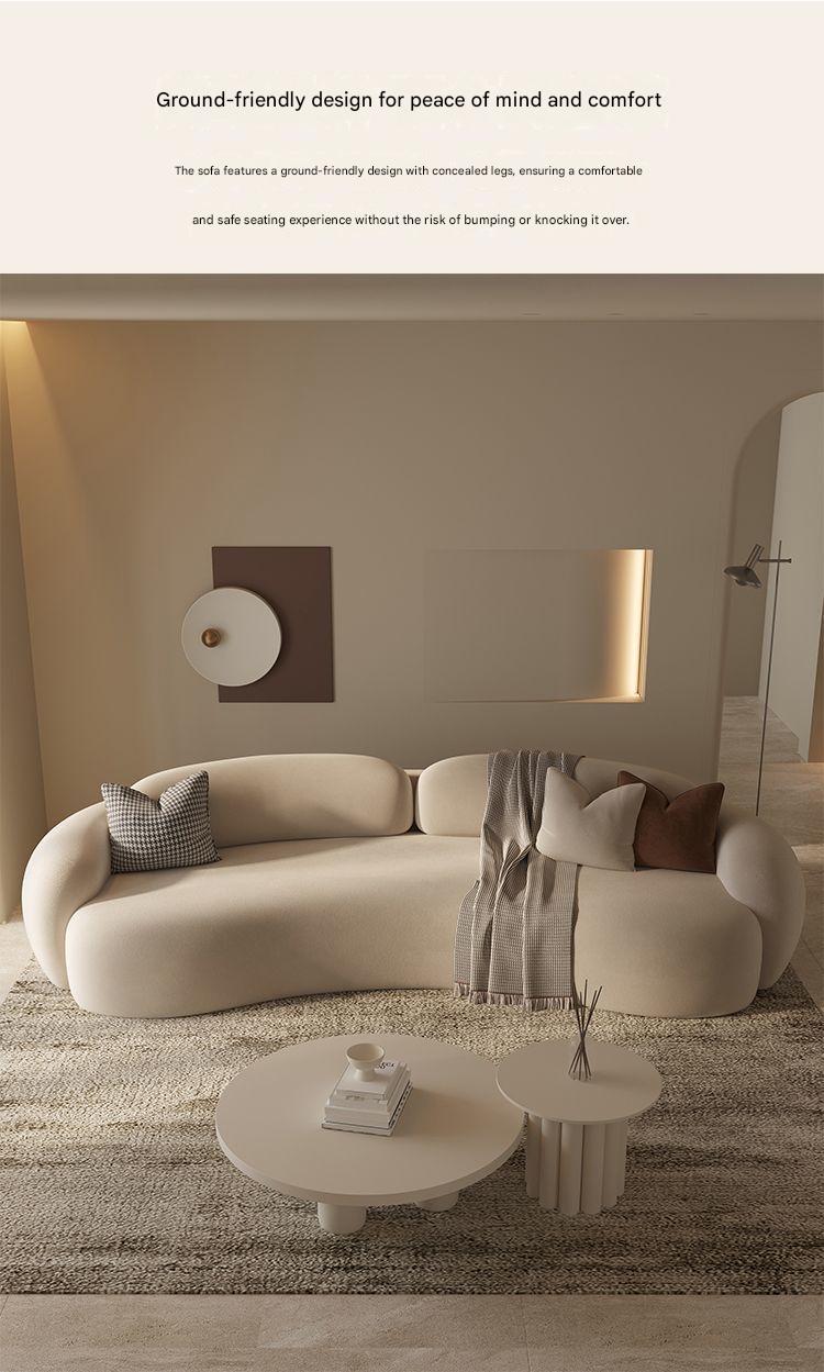 Luxury Curved Velvet Fabric Sofa