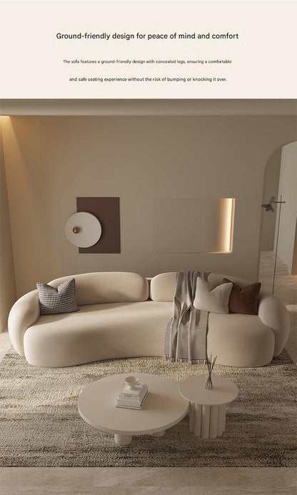 Luxury Curved Velvet Fabric Sofa