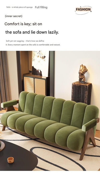 French Retro Sofa Set With Coffee Table Combination