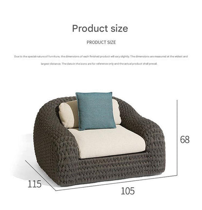 Luxury Outdoor Rattan Sofa Set With Coffee Table