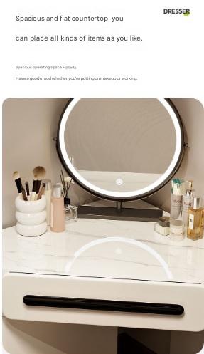 Luxury Dressing Table With LED Mirror And Stool