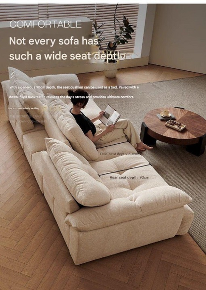 Luxury Chenille Fabric Sofa with Deep Cushions