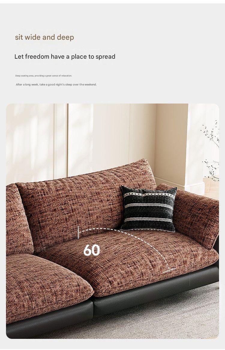 Modern Extra Large Fabric Sofa with Goose Down Cushions