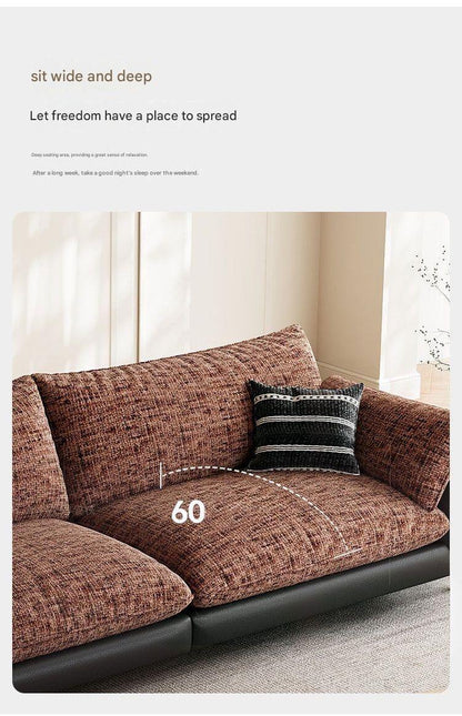 Modern Extra Large Fabric Sofa with Goose Down Cushions
