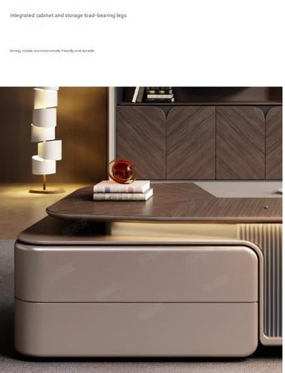 Luxury L-Shaped Office Desk With Chair