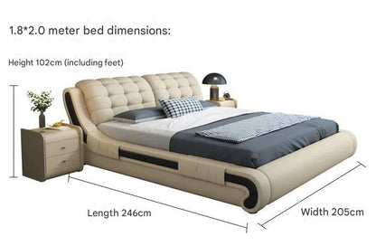 Modern Luxury Upholstered Platform Bed with Tufted Headboard