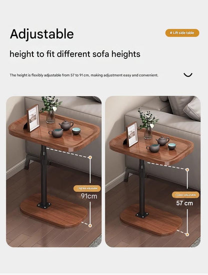Luxury Adjustable Sofa Side Table with Wooden Top