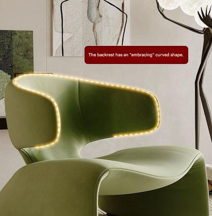 Modern Designer Lounge Chair with Curved Backrest