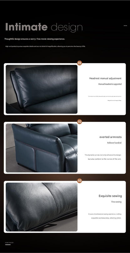 Luxury L-Shape Electric Reclining Sofa with Storage Console