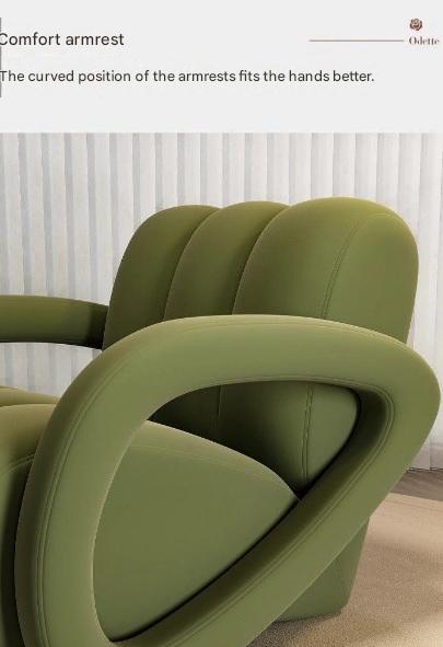 Luxury Soft Upholstered Lounge Chair with Armrest