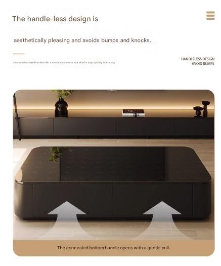 Luxury Floor Standing Glass TV Cabinet with Storage Drawers