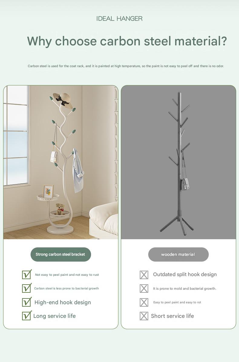 Luxury MultiFunctional Floor Standing Clothes Rack with Dual Tray