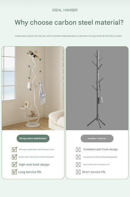 Luxury MultiFunctional Floor Standing Clothes Rack with Dual Tray