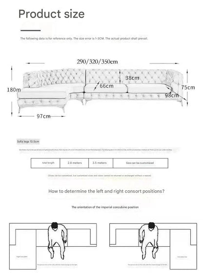 Italian Luxury Buckle Tufted Velvet Sofa Set