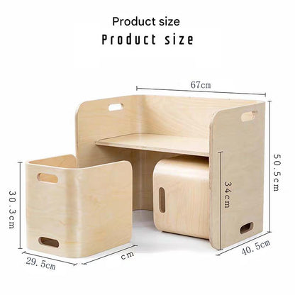 Kids Wooden Table and Chair Set for Study and Play