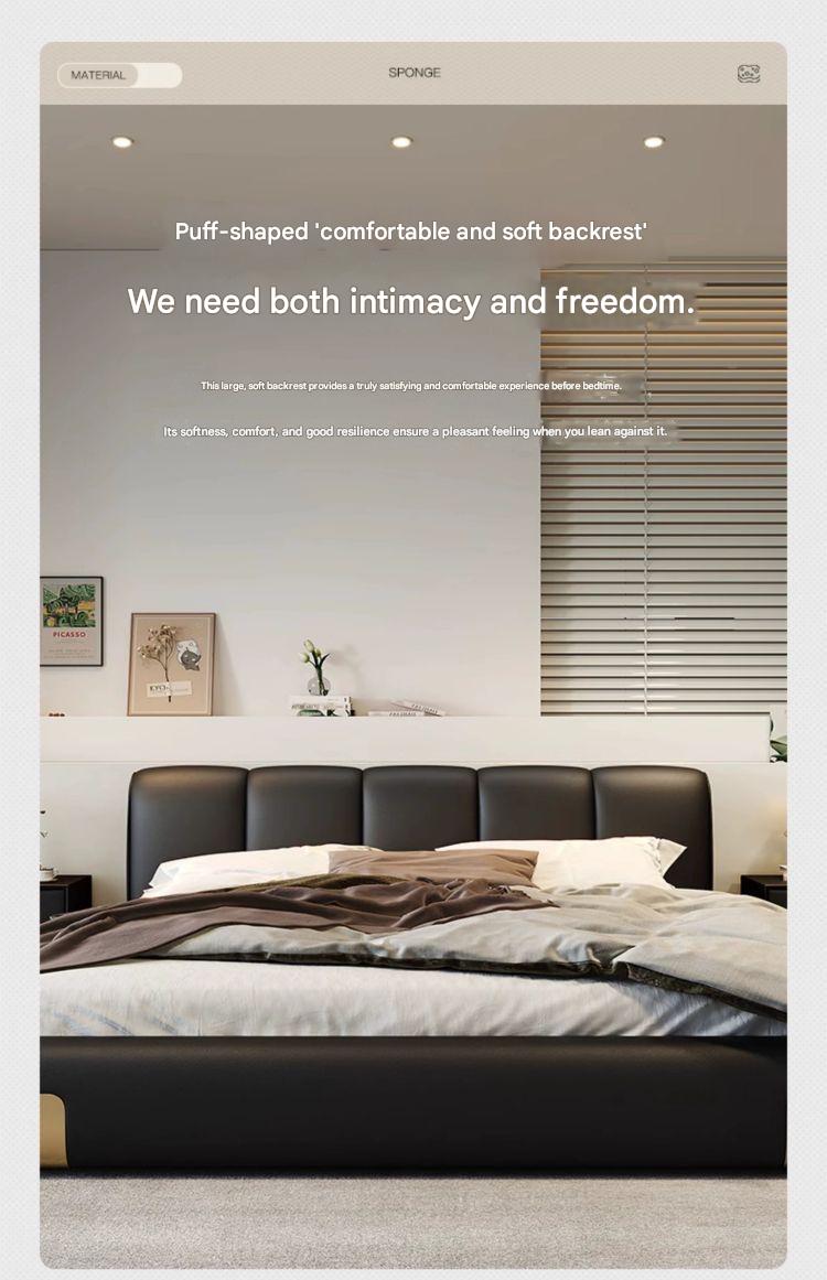 Italian Luxury Soft Leather Double Bed