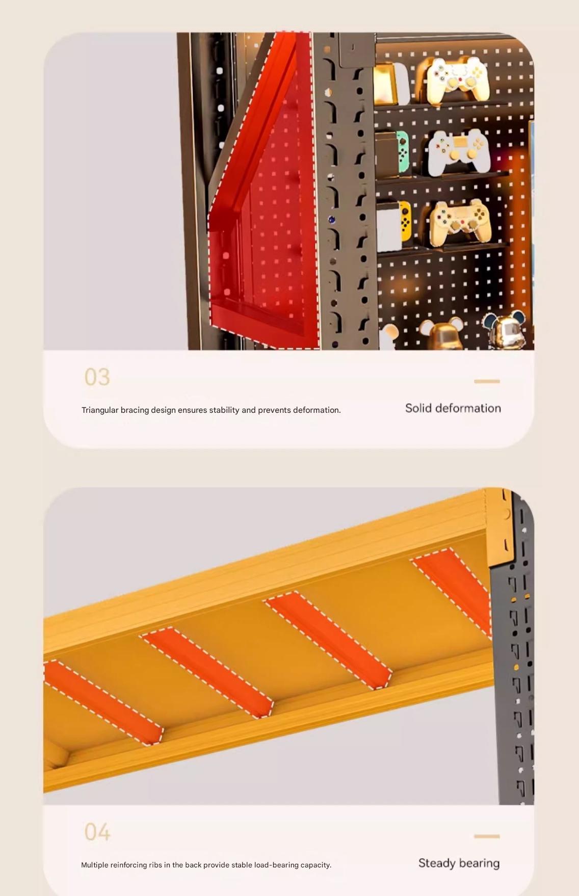 Modern Multi Layer Computer Desk with Storage Shelves