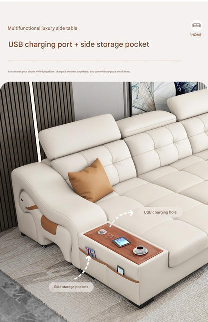 Luxury Smart Recliner Sectional Sofa with Adjustable Headrest