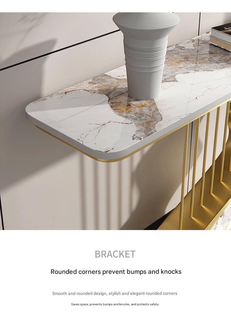 Luxury Rock Slab Foyer Table with Artistic Base
