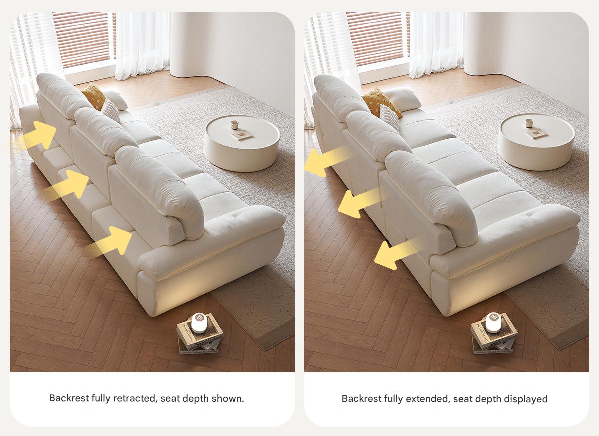 Luxury Electric Adjustable Backrest Chenille Cloud Fabric Sofa