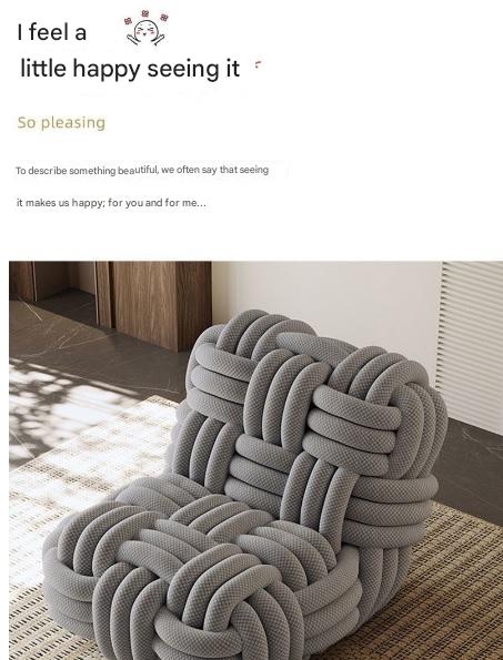 Luxury Italian Woven Knot Sofa Chair