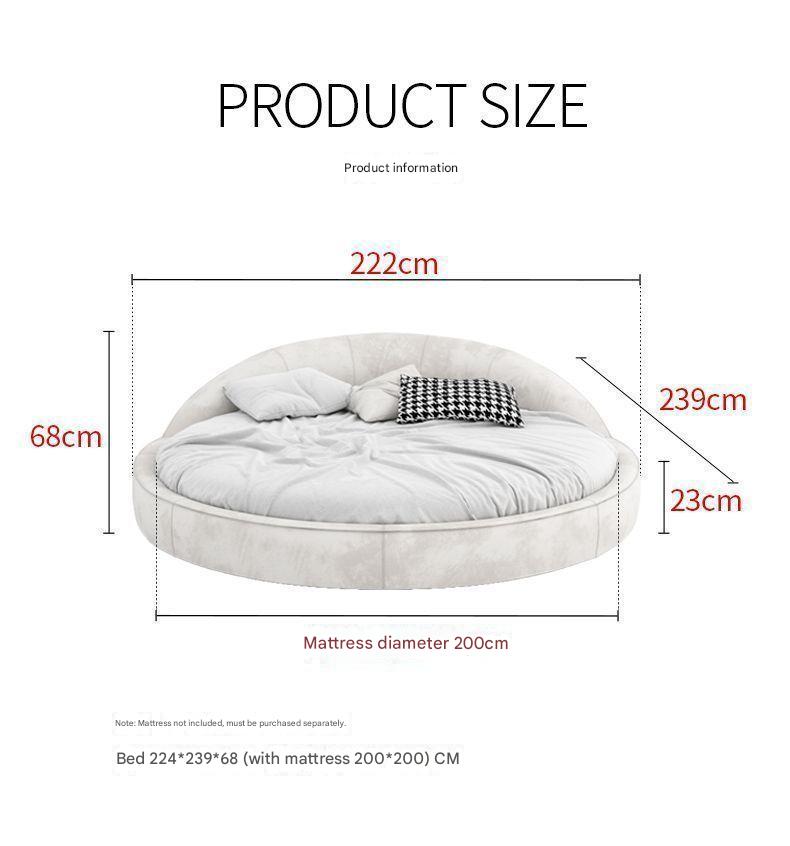Italian Luxury Fabric Round Bed
