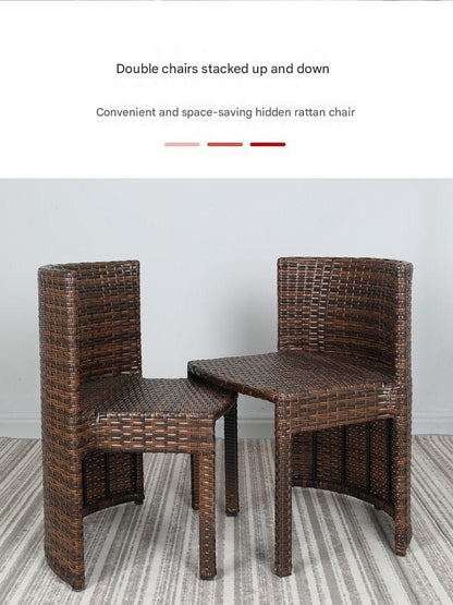 Outdoor Rattan Coffee Table And Chair Set with Cushions