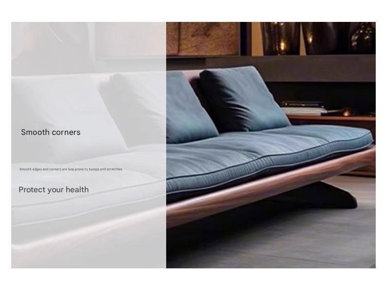 Luxury Black Walnut Three Seater Straight Sofa
