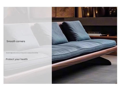 Luxury Black Walnut Three Seater Straight Sofa
