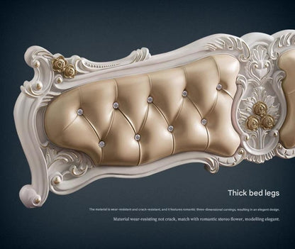 Luxury European French Wood Princess Double Bed