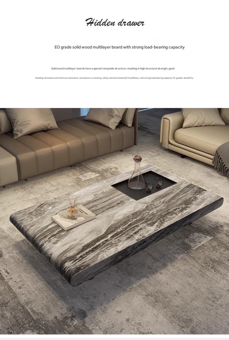 Italian Luxury Rectangular Marble Coffee Table