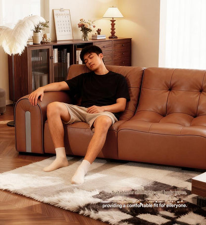 Modern Tufted Leather Sofa